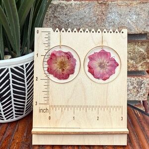 Boho Real Flower Resin Earrings | Handmade Pressed Floral Dangle Jewelry